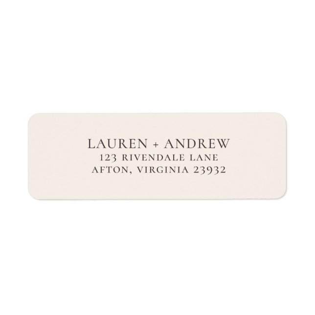 Brown & Cream Minimalist Return Address Label (Front)