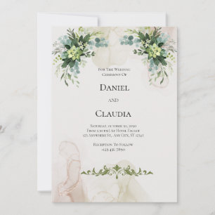 Brown Cream Minimalist Wedding Invitation