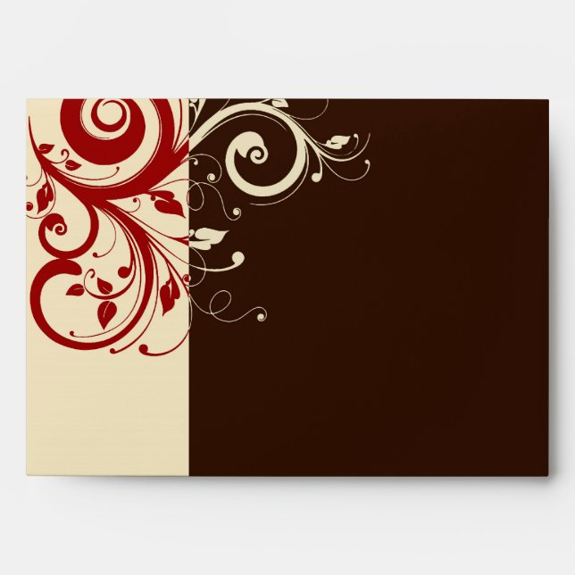 Brown/Cream/Red Reverse Swirl Envelopes (Front)