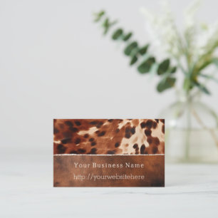 Brown Cream Southwest Cowhide Business Card