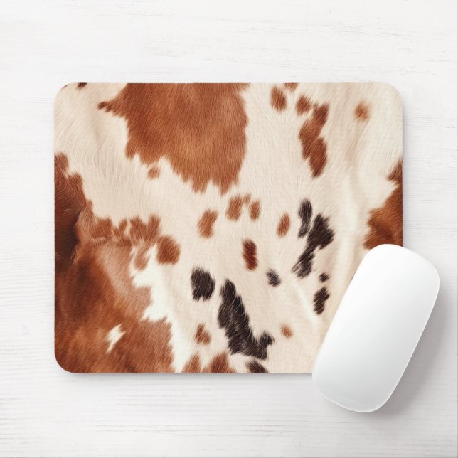 Brown Cream Southwest Cowhide  Mouse Pad (With Mouse)