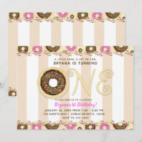 Brown Cream Sprinkle Doughnuts ONE 1ST Birthday Pa