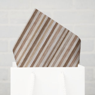 Brown Cream Stripes Birthday Tissue Paper