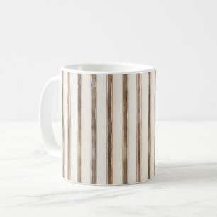 Brown Cream Stripes Coffee Mug