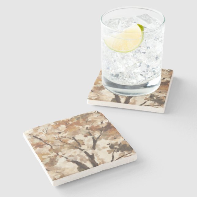Brown Cream Tree Stone Coaster (Side)