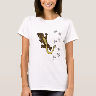 Brown Crested Gecko Shirt with footprints