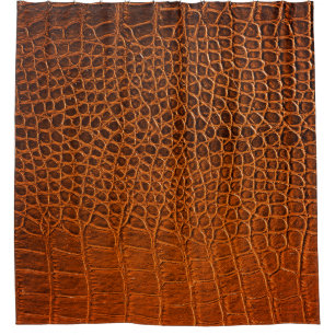 Brown crocodile leather shower curtain