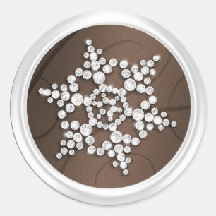 Brown Crystal Snowflake Envelope Seal
