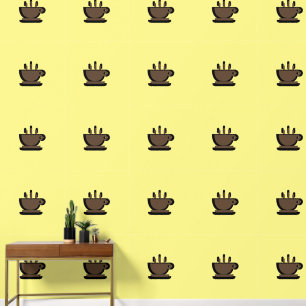 Brown Cup Of Java Yellow Kitchen Wallpaper