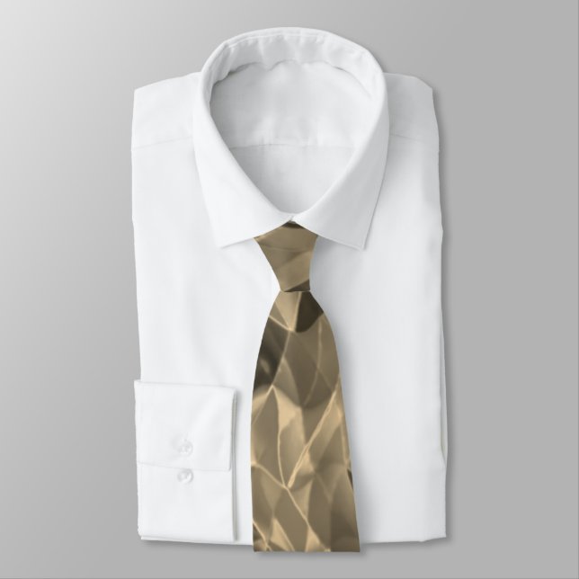 Brown curved triangles or sepia undulations tie (Tied)