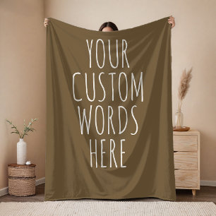 Brown Custom Text Blanket Gift for Mum and Dad