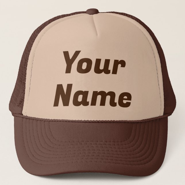 Brown CUSTOMIZABLE Trucker Hat (Front)