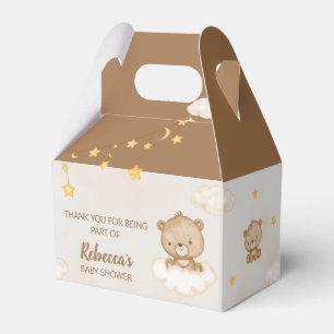 Brown Cute Bear We Can Bearly Wait Baby Shower Fav Favour Box