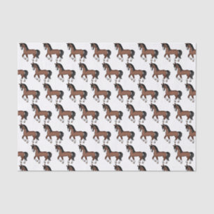 Brown Cute Cartoon Trotting Horse Pattern Tissue Paper