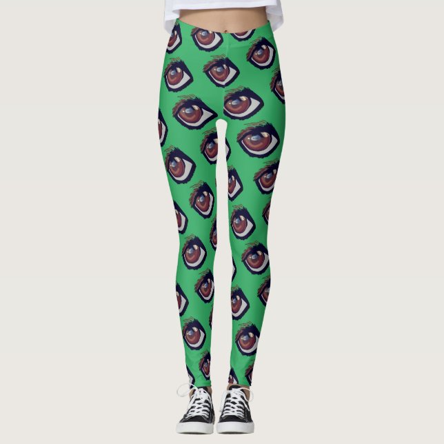 Brown Dachshund Eyes Custom Leggings (Front)