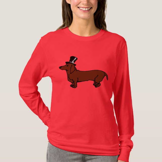 Brown Dachshund Top Hat (Front)