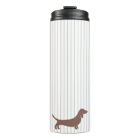 Brown Dachshunds on Beige Stripes