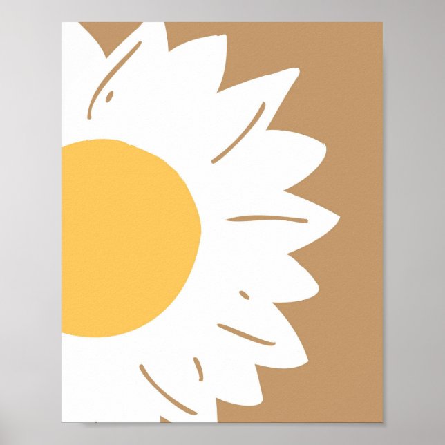 Brown Daisy – Minimalist Floral Wall Art (Front)