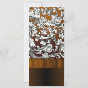 Brown damask floral pattern