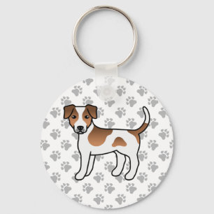 Brown Danish-Swedish Farmdog Cute Cartoon Dog Key Ring