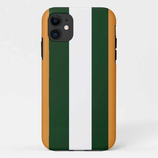 Brown, dark green and white stripes Case-Mate iPhone case (Back)