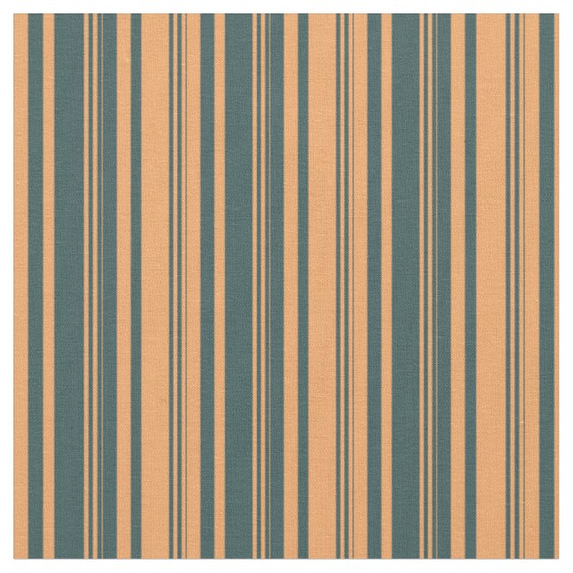 Brown & Dark Slate Grey Lines/Stripes Pattern Fabric (Close Up)