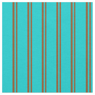 Brown & Dark Turquoise Coloured Pattern Fabric