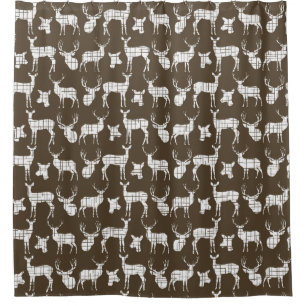 Brown Deer Bucks Doe Wildlife Nature Shower Curtain