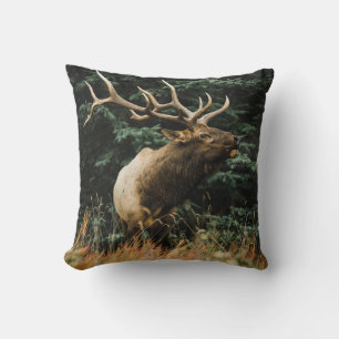BROWN DEER ON GREEN GRASS DURING DAYTIME CUSHION