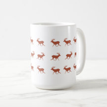 Brown Deer Walking Festive Pattern  