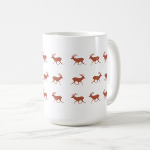 Brown Deer Walking Festive Pattern Coffee Mug