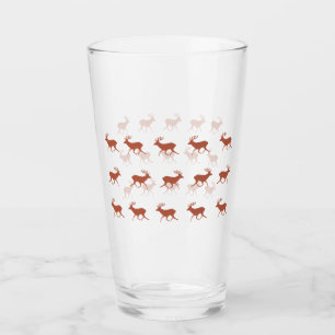 Brown Deer Walking Festive Pattern   Glass