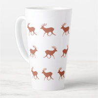 Brown Deer Walking Festive Pattern  