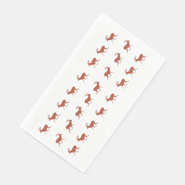 Brown Deer Walking Festive Pattern   Napkin (Corner)