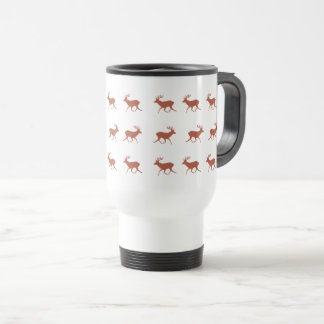 Brown Deer Walking Festive Pattern Travel Mug
