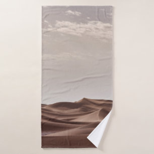 BROWN DESERT UNDER WHITE CLOUDS BATH TOWEL