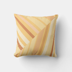 Brown Diagonal Striped Cushion