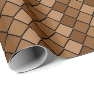 Brown Diamond Checks Wrapping Paper