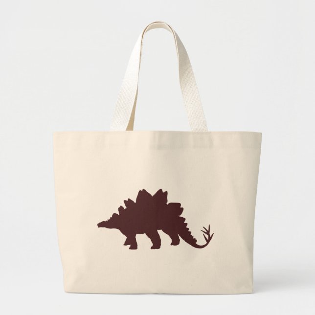 Brown Dinosaur Large Tote Bag (Front)