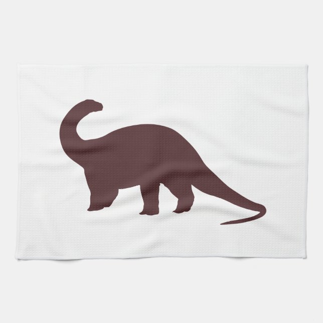 Brown Dinosaur Tea Towel (Horizontal)