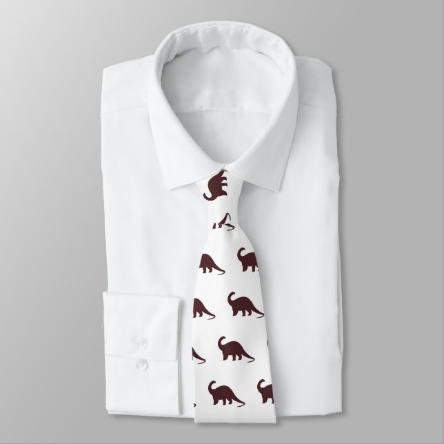 Brown Dinosaur Tie (Tied)