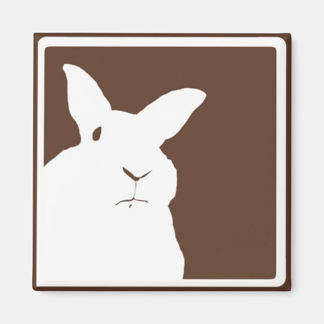 Brown Disapproving Rabbit Magnet (Front)