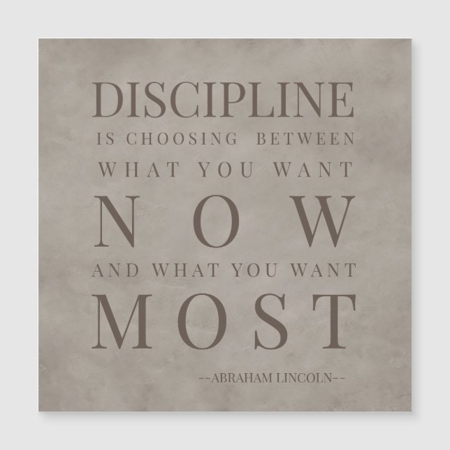 Brown Discipline Motivational Quote (Front)