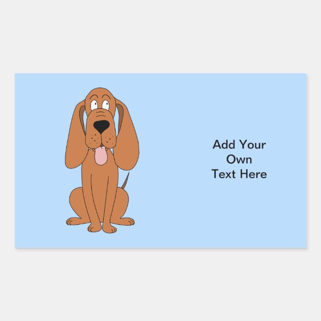 Brown Dog Cartoon. Hound. Rectangular Sticker (Front)