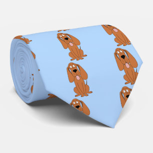 Brown Dog Cartoon. Hound. Tie