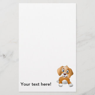 Brown dog clipart stationery