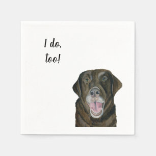 Brown Dog Custom Cocktail Napkin for Weddings