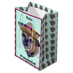 Brown Dog Face Chug Photo Medium Gift Bag