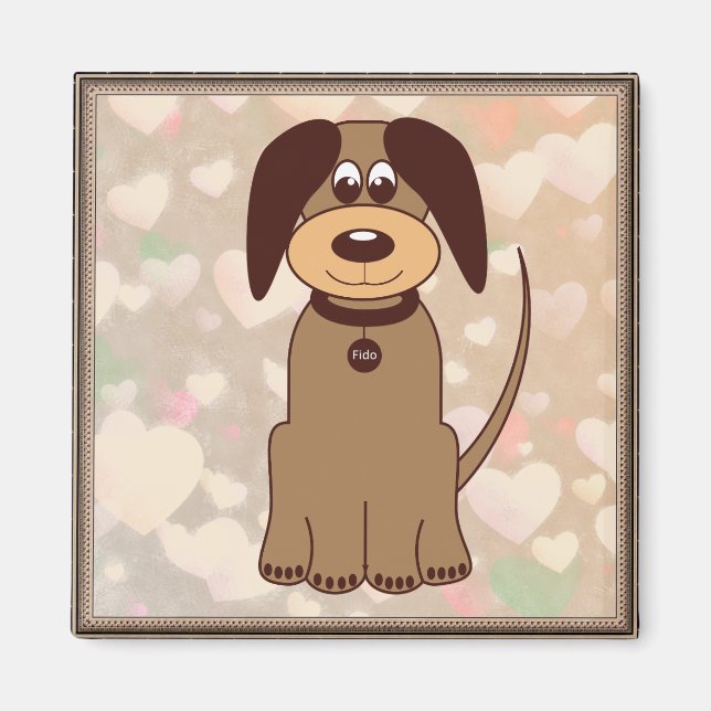 Brown Dog Fridge Magnet (Front)