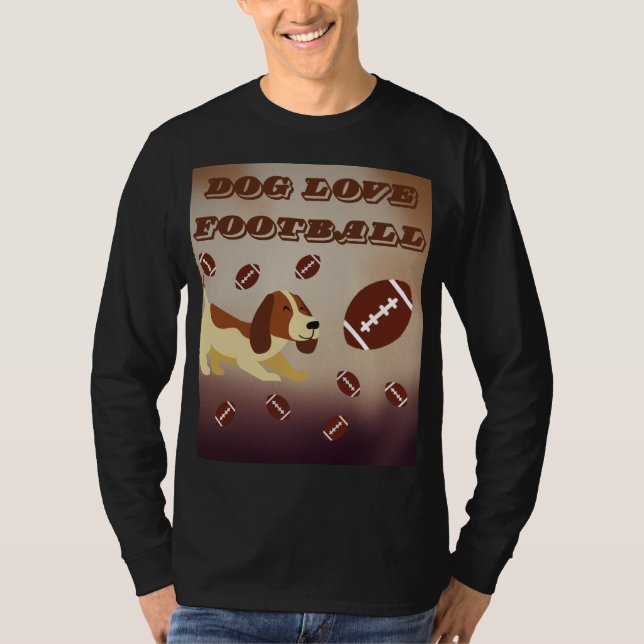 Brown Dog Funny Football Sport Art Illustration   T-Shirt (Front)